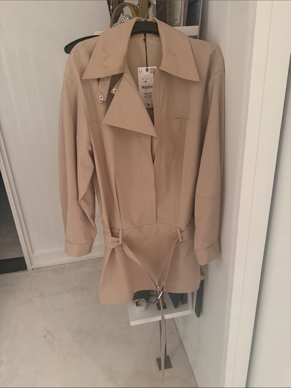 Zara Beige Lightweight Belted Trench Coat